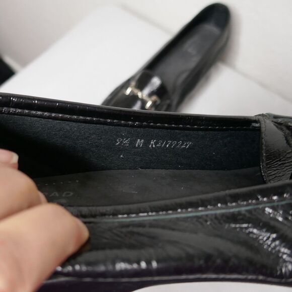 SAS Metro Horse Bit Loafers Slip-On Flat Black Patent Leather Tripad Size 9.5 M - Picture 10 of 11